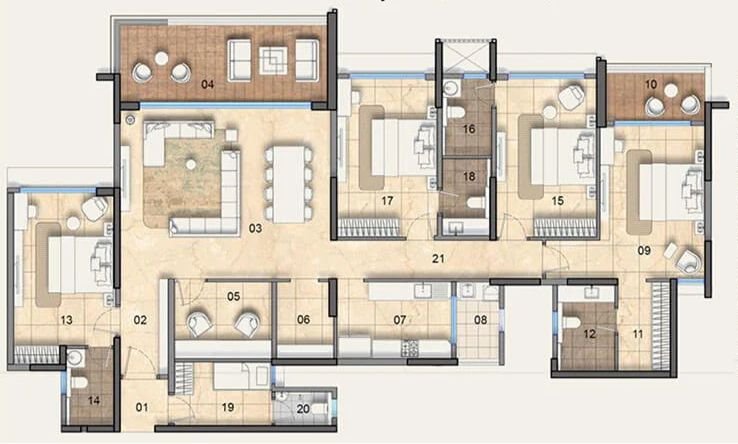 BSafal Maitri Park Chembur 4 BHK Floor Plan and Layout